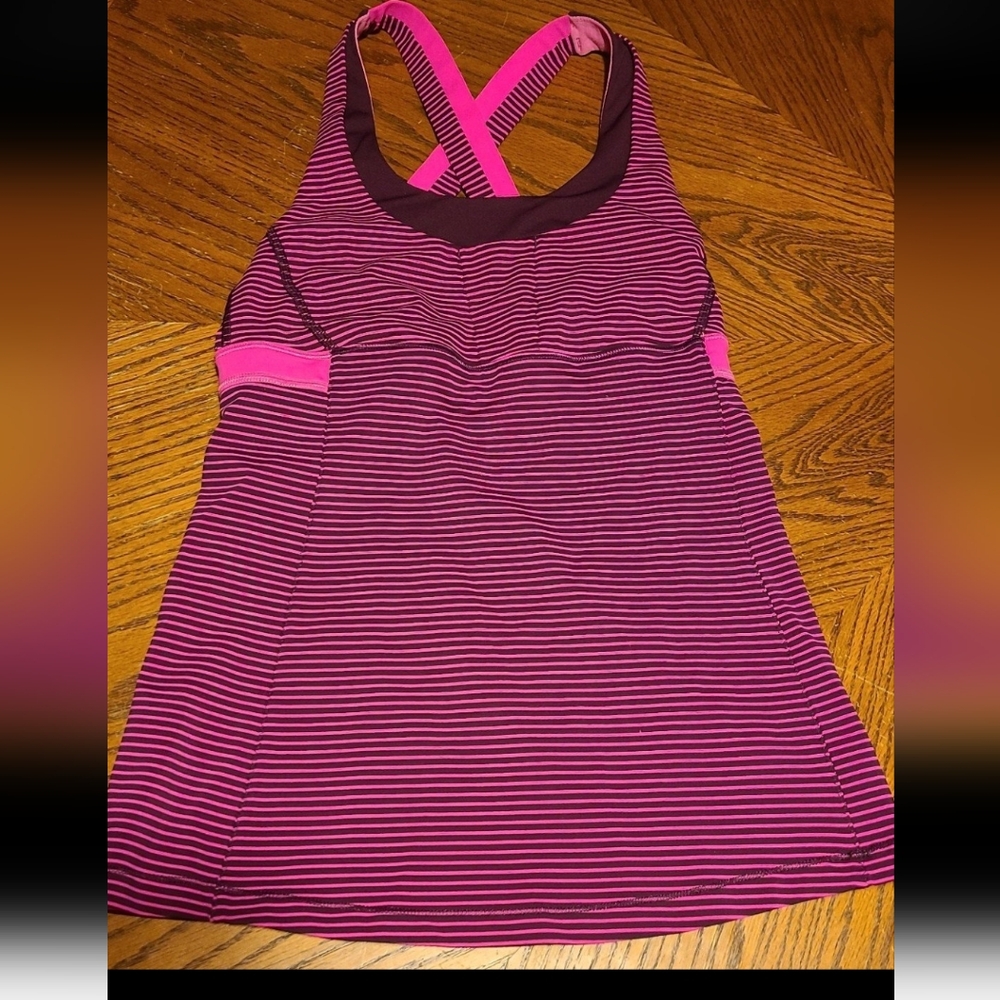 Lululemon tank hot pink/black